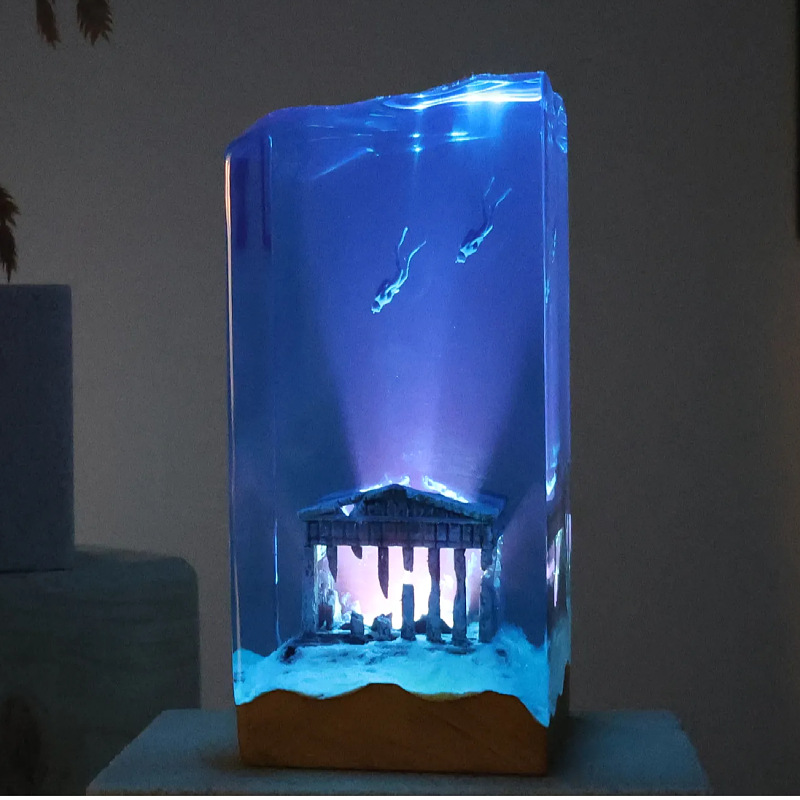Resin Art Table Top - Dekorasi Rumah Seni Lautan Baru Kerajinan