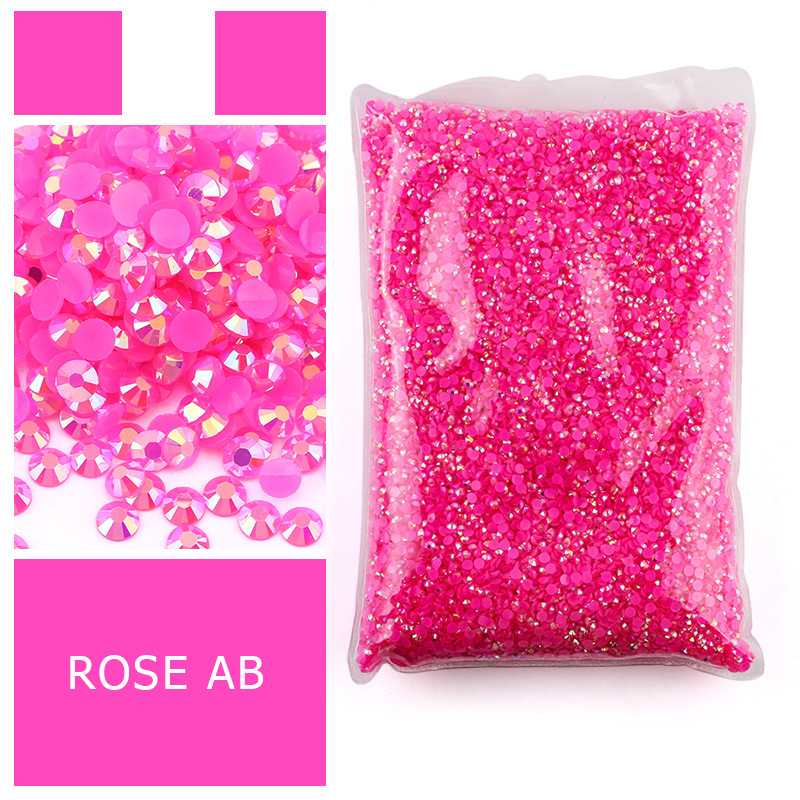 Resin Art Quantity - Rhinestone Resin Flatback Warna Pink Terang,
