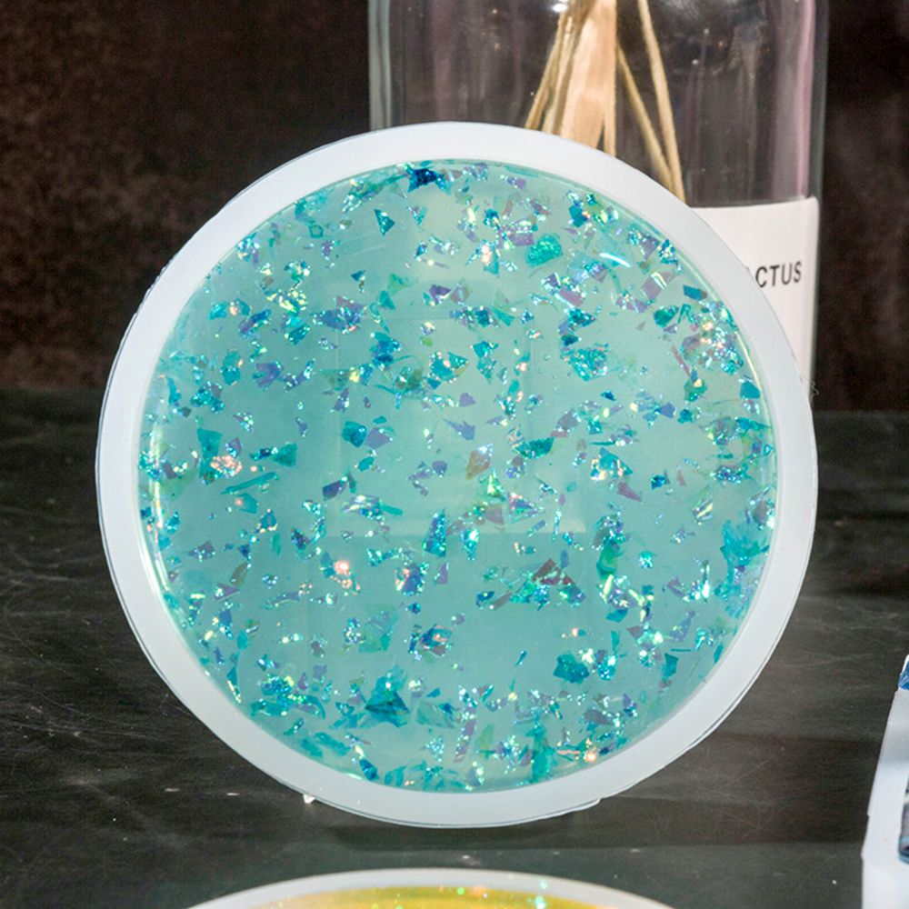 Resin Art Coasters - Cetakan Coaster Bulat Silikon Seni Cairan