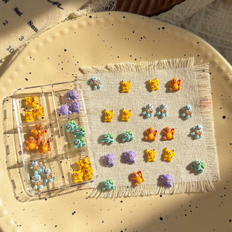 Resin Art Anime - Aksesori seni kuku Pokemon, hiasan kuku