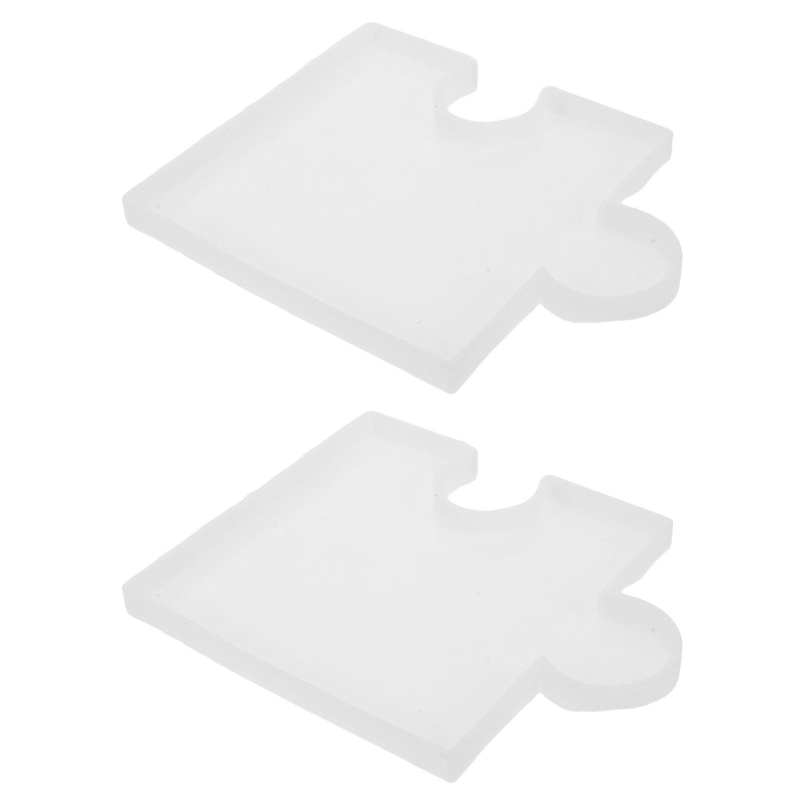 Resin Art Coasters - 2Pcs Cetakan Coaster Puzzle Silikon Fleksibel