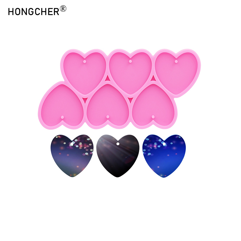 Resin Art Heart - Cetakan Silikon Resin Epoksi Cermin Berkilau