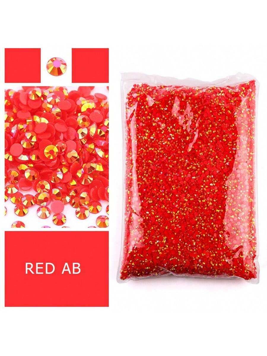 Resin Art Quantity - Rhinestone Resin Flatback Merah, Non Hotfix,
