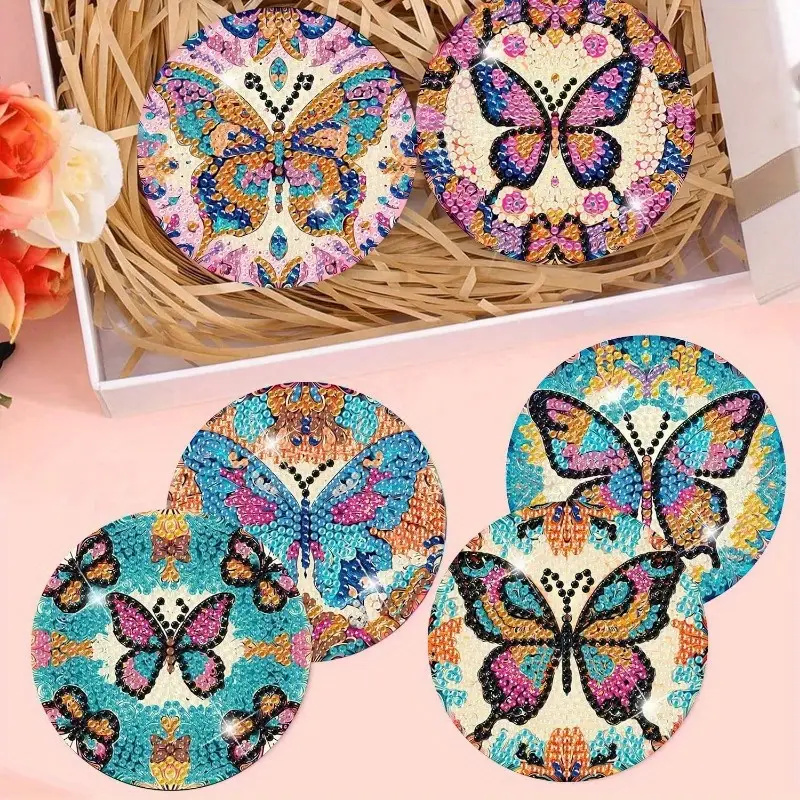 8 Buah Coasters Lukisan Berlia - Resin Art Coasters ulasan dan harga