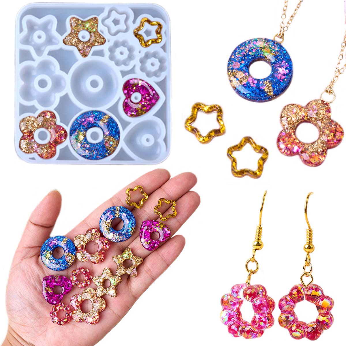 Cetakan Silikon Perhiasan Mult - Resin Art Heart ulasan dan harga