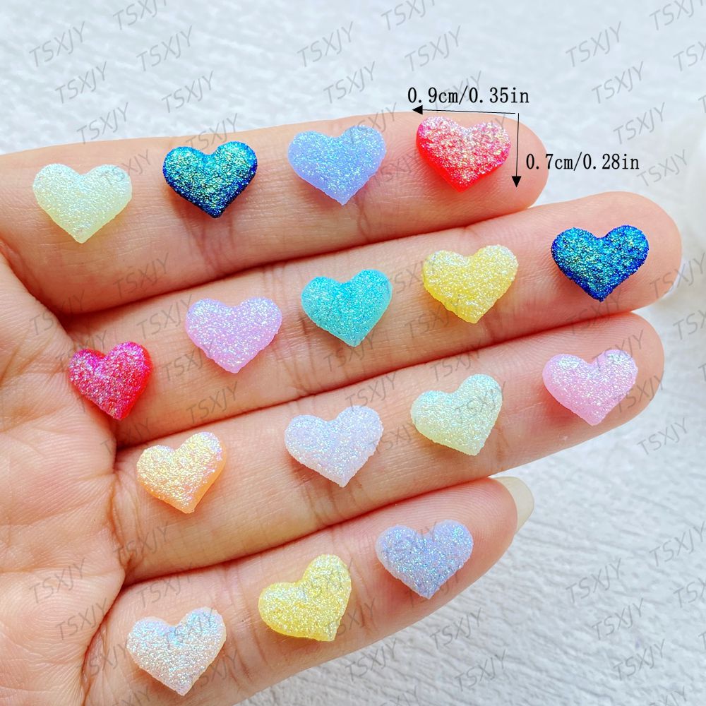 60Pcs Aksesoris Kuku Resin Des - Resin Art Heart ulasan dan harga