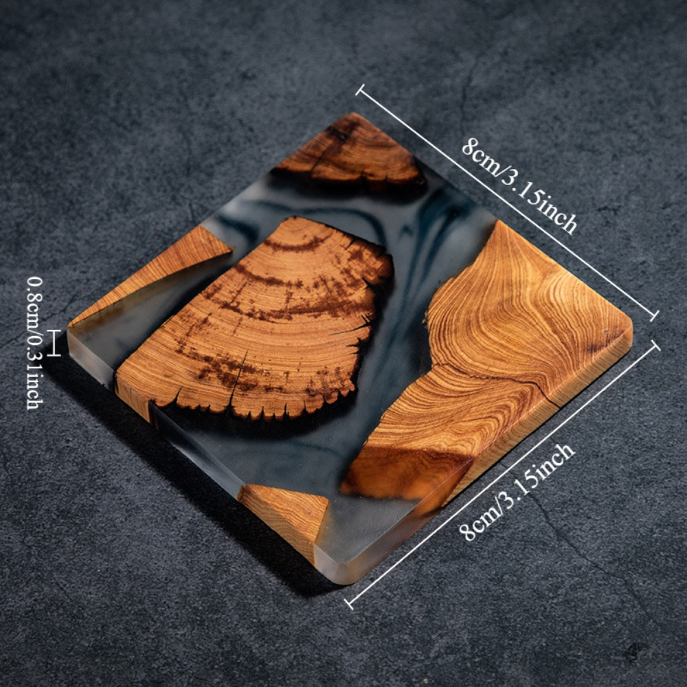 Tatakan cangkir persegi gaya J - Resin Art Coasters ulasan dan harga