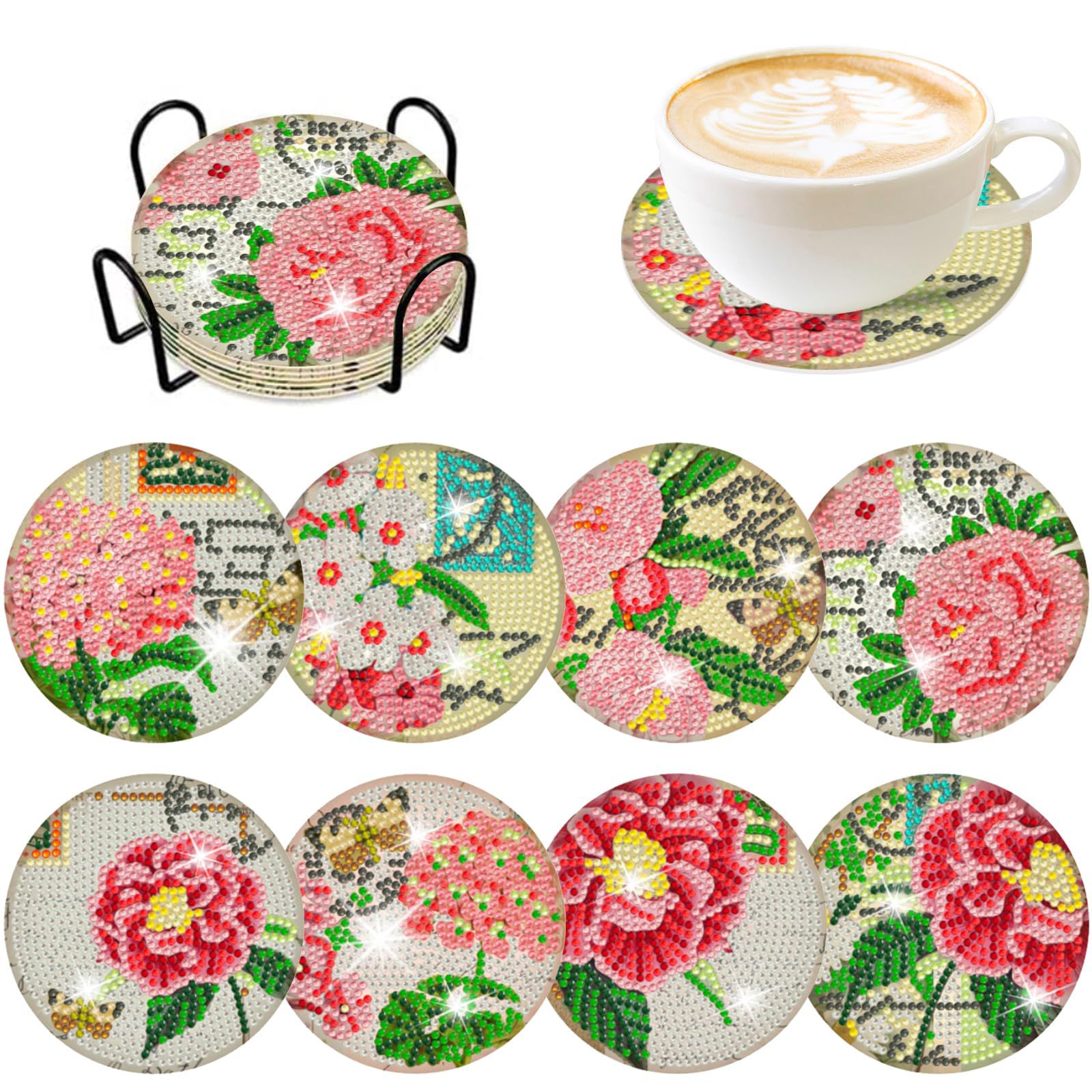RUOPOTY Coaster lukisan berlia - Resin Art Coasters ulasan dan harga