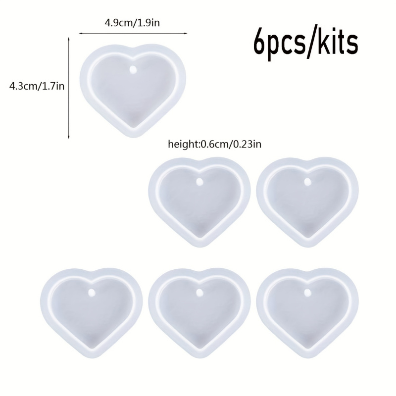 6 Set cetakan resin berbentuk  - Resin Art Heart ulasan dan harga