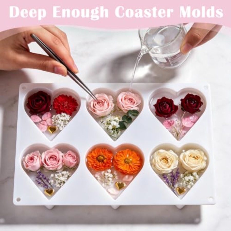 Cetakan Resin Deep Coaster Sil - Resin Art Coasters ulasan dan harga