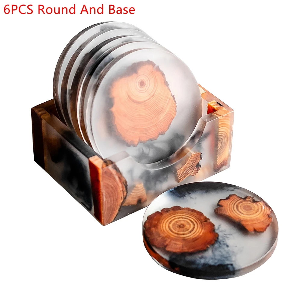 6 Buah/Set Tatakan Gelas Pinus - Resin Art Coasters ulasan dan harga