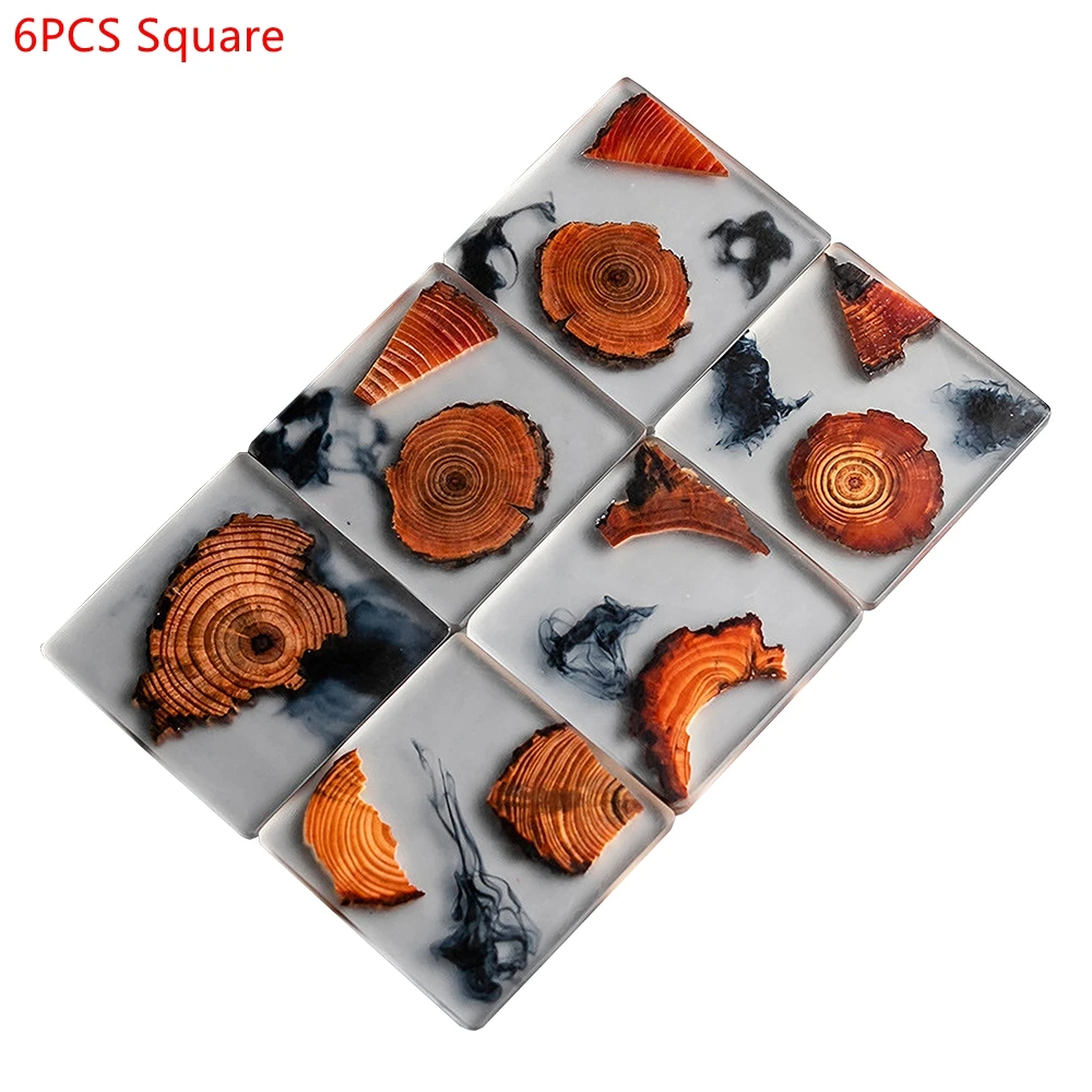 6 Buah/Set Tatakan Gelas Pinus - Resin Art Coasters ulasan dan harga